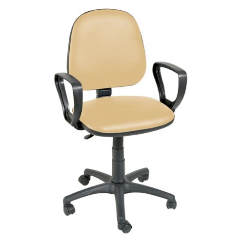 Hygihub Antibacterial Vinyl Operator Chair Fixed Arms Beige SCVBCA-BEIGE