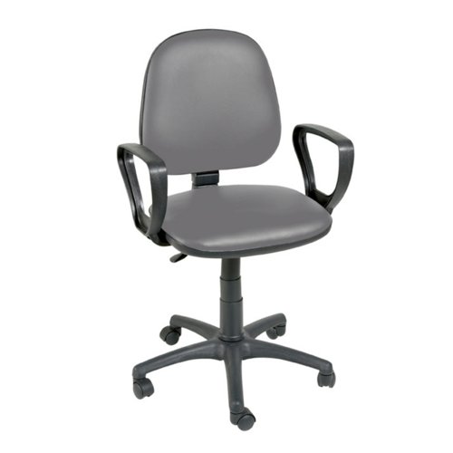 Hygihub Antibacterial Vinyl Operator Chair Fixed Arms Grey SCVBCA-GREY