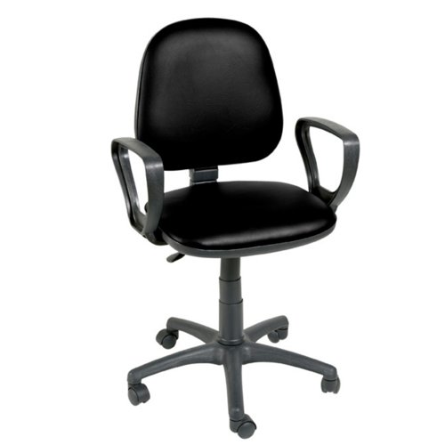 Hygihub Antibacterial Vinyl Operator Chair Fixed Arms Black SCVBCA-BLACK