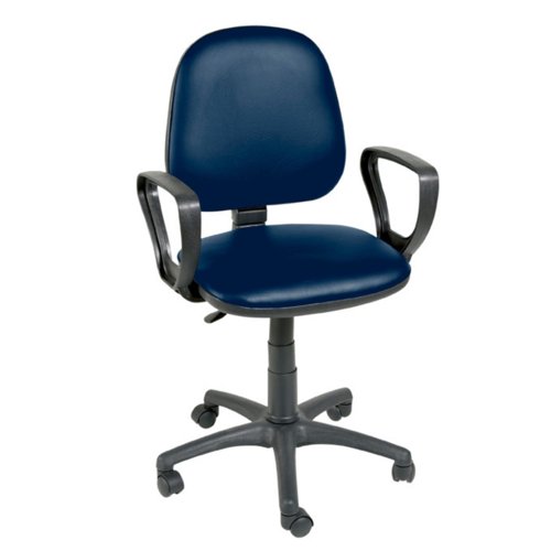 Hygihub Antibacterial Vinyl Operator Chair Fixed Arms Navy Blue SCVBCA-NAVY