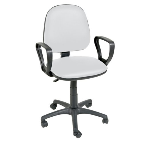 Hygihub Antibacterial Vinyl Operator Chair Fixed Arms White SCVBCA-WHITE