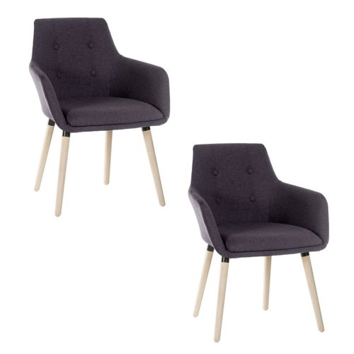 Teknik Office 4 Legged Reception Chair Graphite (Pack 2) 6929GRAPHITE
