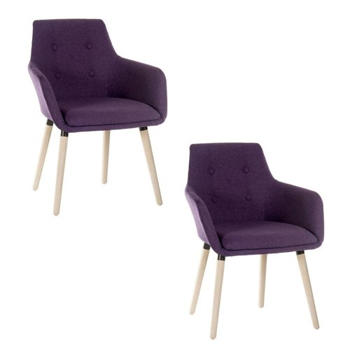 Teknik Office 4 Legged Reception Chair Plum (Pack 2) 6929PLUM