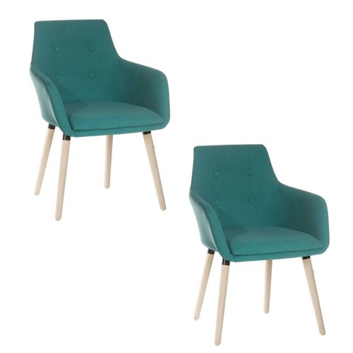 Teknik Office 4 Legged Reception Chair Jade (Pack 2) 6929JADE