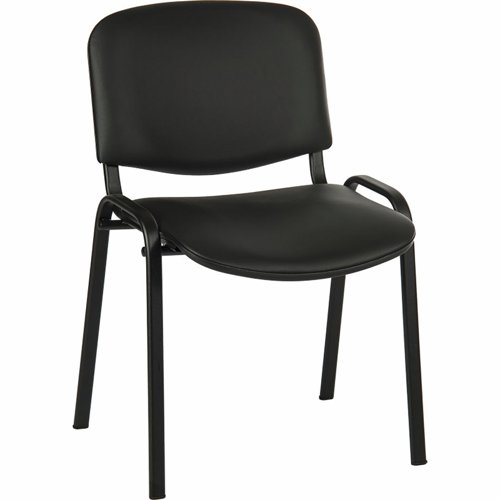 Teknik Office Stackable PU Conference Chair Black 1500PUBLK