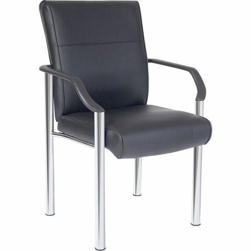 Teknik Office Greenwich Leather Reception Chair Black B689