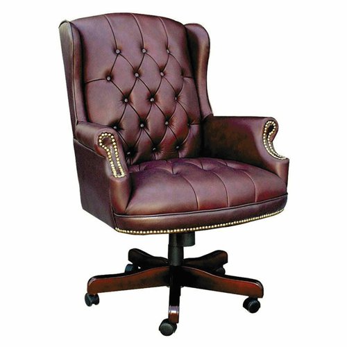 Teknik Office Chairman Leather Faced Executive Chair Burgundy B800BU