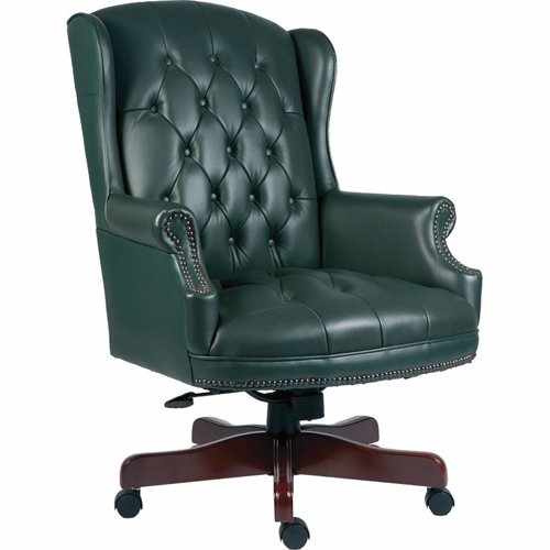 Teknik Office Chairman Leather Faced Executive Chair Green B800GR