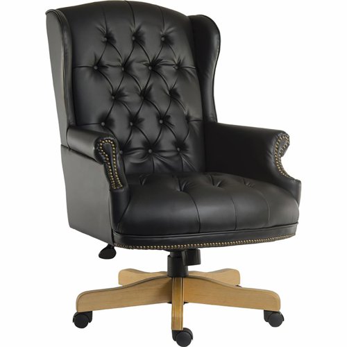 Teknik Office Chairman Noir Leather Faced Executive Chair Black 6927
