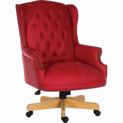 Teknik Office Chairman Rouge Leather Executive Chair Red 6927RD