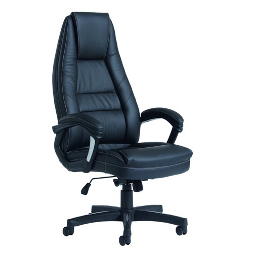 Noble High Back Managers Chair Black Faux Leather NBO300T1