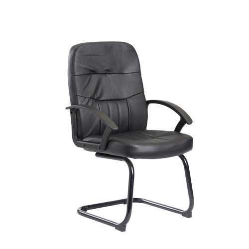 Cavalier Executive Visitor Chair Leather Black CAV100C1