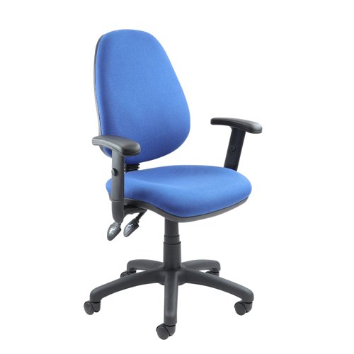 Vantage 102 High Back Operator Chair Adjustable Arms Blue V102-00-B