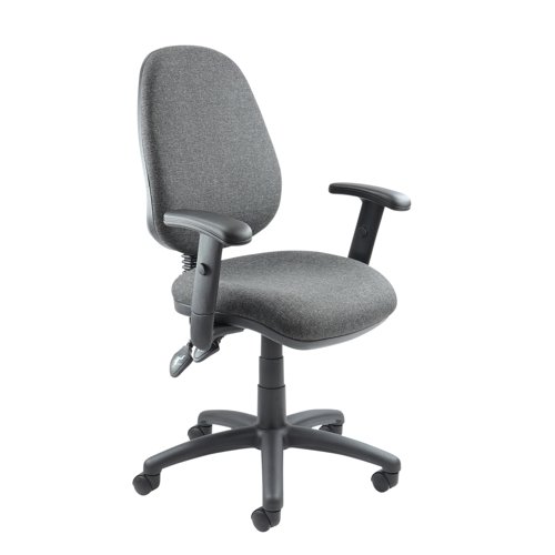 Vantage 102 High Back Operator Chair Adjustable Arms Charcoal V102-00-C