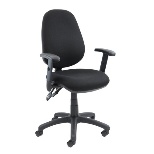 Vantage 102 High Back Operator Chair Adjustable Arms Black V102-00-K