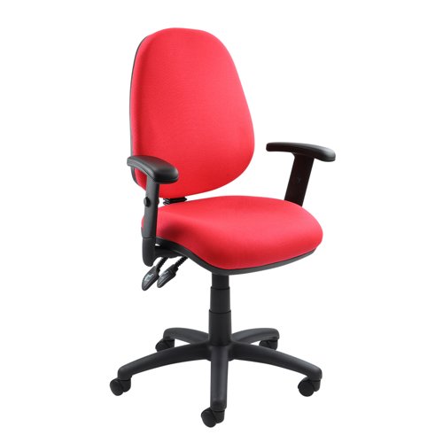 Vantage 102 High Back Operator Chair Adjustable Arms Red V102-00-R