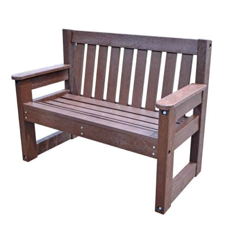 Dale Recycled Plastic Outdoor Bench Brown ZDALE12-BROWN