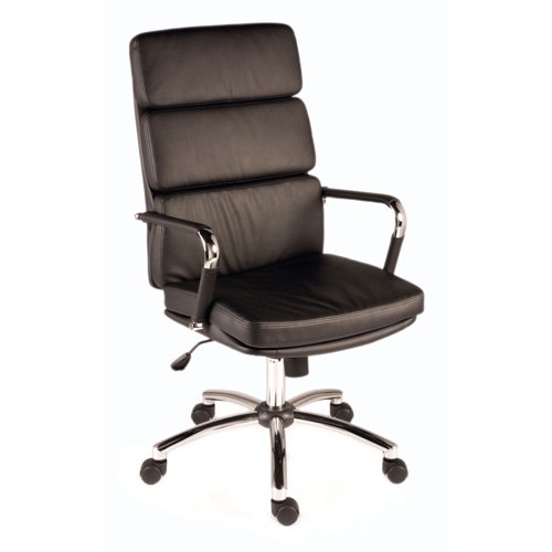 Teknik Office Deco Retro Style Executive Chair Black Faux Leather 1097BLK