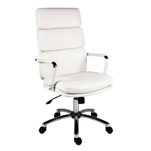Teknik Office Deco Retro Style Executive Chair White Faux Leather 1097WH
