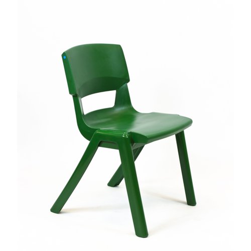 Postura+ One Piece Polypropylene Classroom Chair Size 4 380mm Forest Green