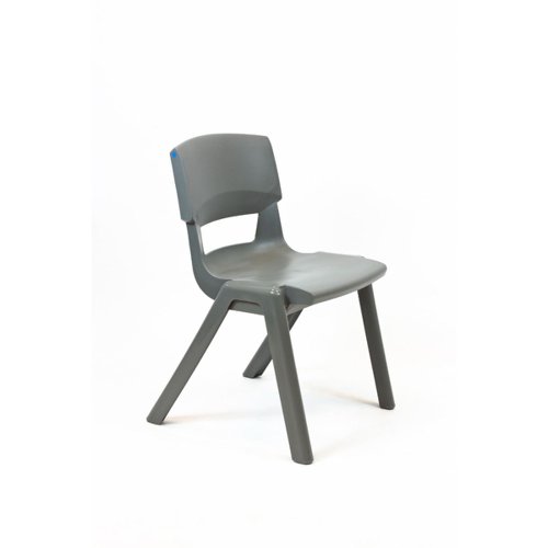 Postura+ One Piece Polypropylene Classroom Chair Size 6 460mm Iron Grey