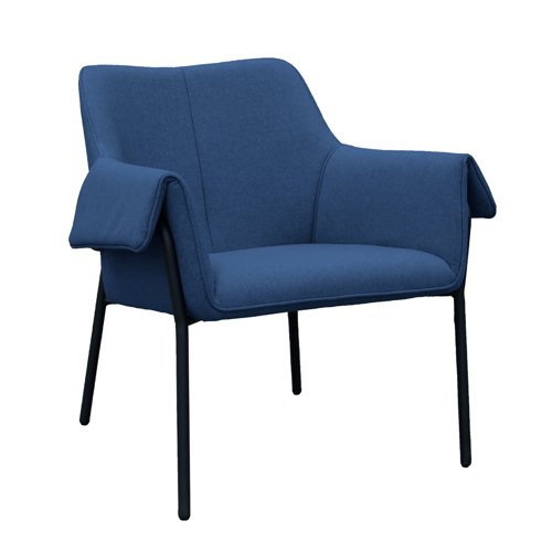 Liana Lounge Chair Black Metal Frame/Mid Blue LIA01-MB