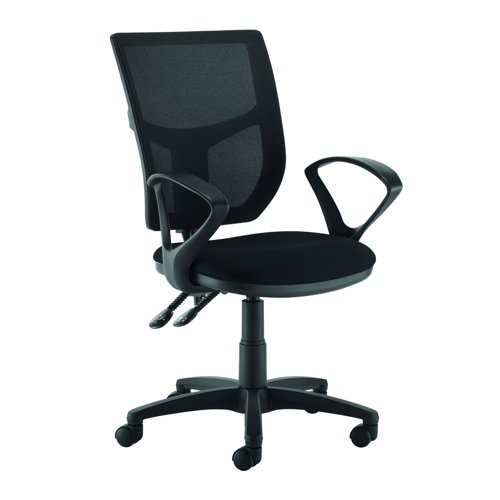 Altino High Mesh Back Operator Chair Fixed Arms Black AH11-000-BLK