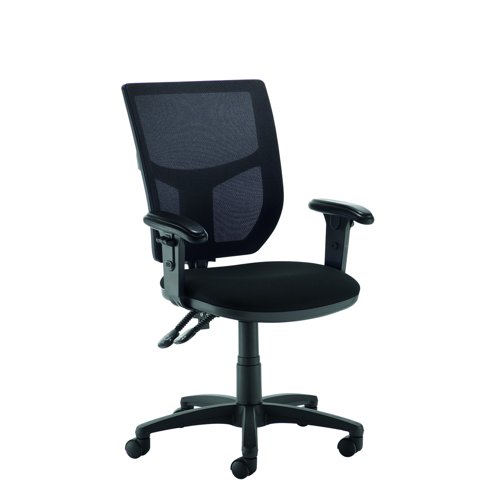 Altino High Mesh Back Operator Chair Adjustable Arms Black AH12-000-BLK