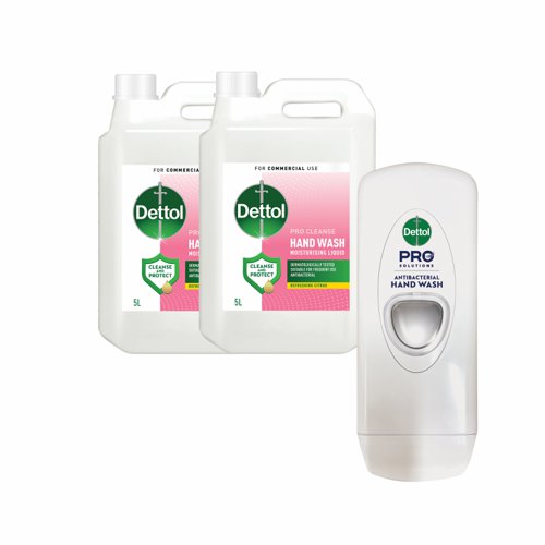 Dettol Pro Cleanse Hand Wash Soap Citrus 5 Litre (Pack 2+Dispenser)