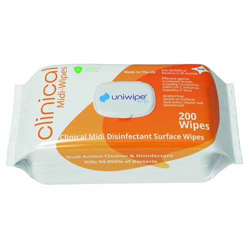 Uniwipe Midi-Wipe Clinical (200) 1020