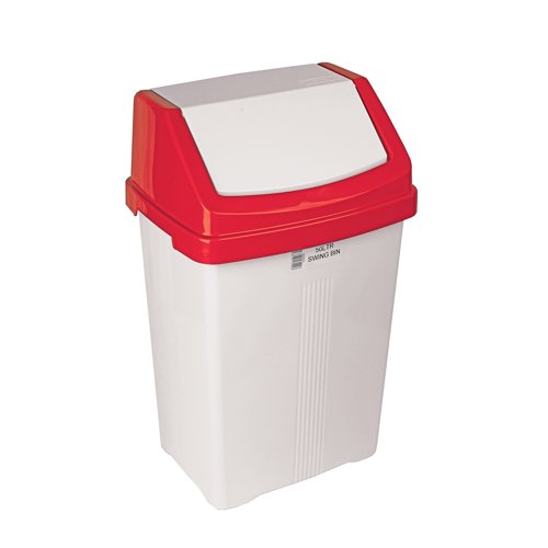 Plastic Swing Bin 50 Litre Red