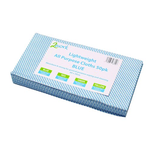 All Purpose Lightweight Cleaning Cloths Blue (Pack 50)