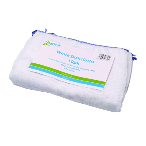 Dish Cloth 300x400mm White (Pack 10)