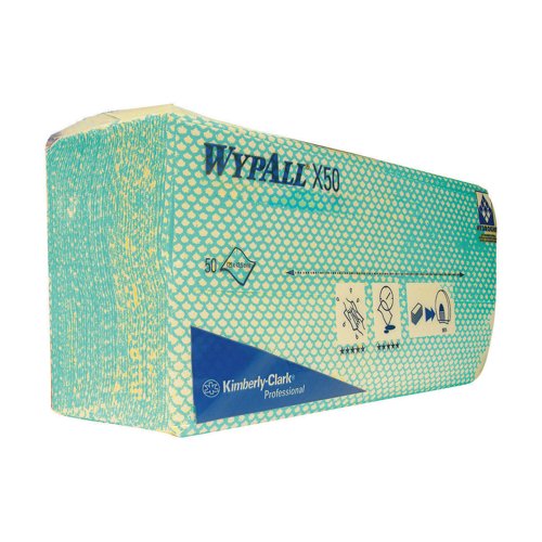 WYPALL X50 Microfibre Cleaning Cloths Green (Pack 50) 7442