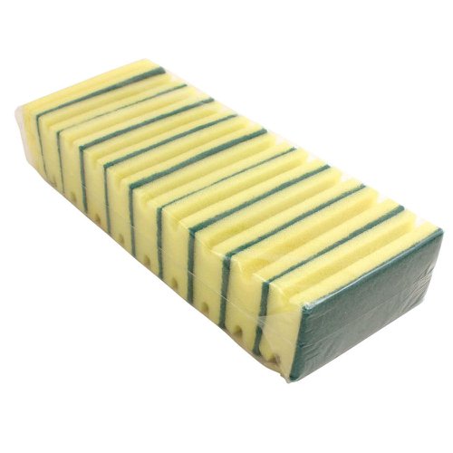 Sponge Scourers Green/Yellow (Pack 10)