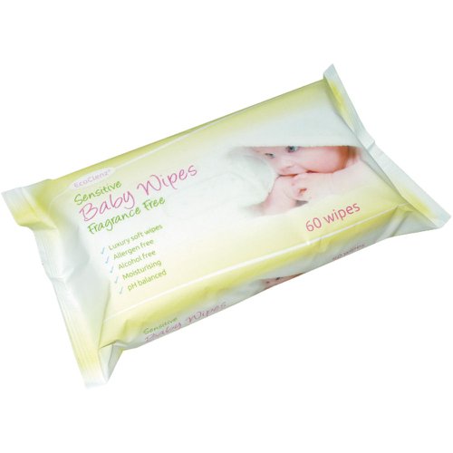 EcoTech Baby Wipes Fragrance Free 60wipes (Pack 12)