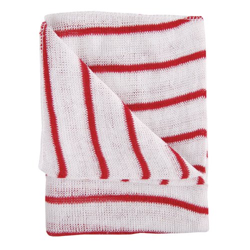 Hygiene Dishcloth 406x304mm Red & White (Pack 10)