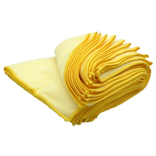 Microfibre Cloths 400x400mm Yellow (Pack 10)