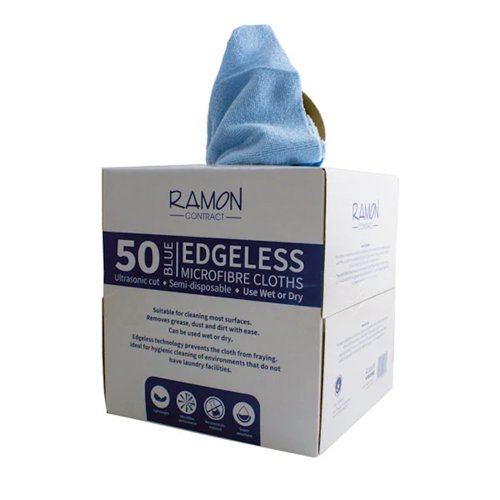 Microfibre Cloth Dispenser Box 320x300mm Blue (Pack 50)