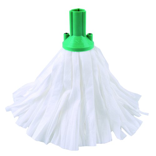 Exel Big White Mop Head Green (Pack 10) 102199GN