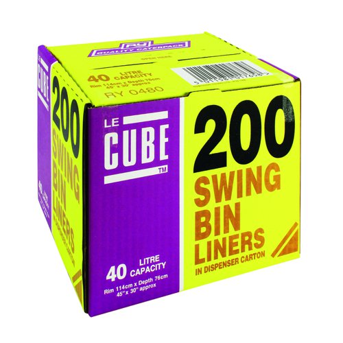 Le Cube Swing Bin Liners 40 Litre (200)
