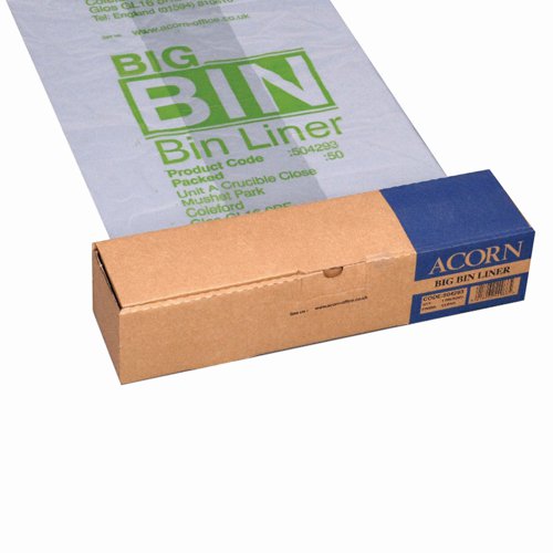 Big Bin Liners 750x1075mm Clear (50) 142966