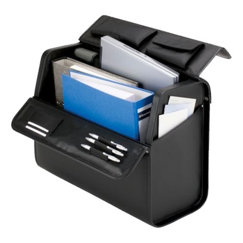 Alassio Mondo Rolling Pilot Case Faux Leather Black 92301