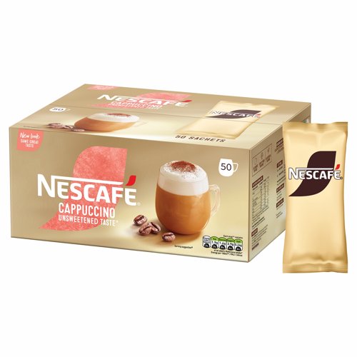 NESCAFE GOLD CAPPUCCINO Unsweetened Taste Sachets 14.2g (Pack 50) 12235765
