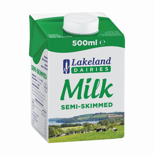 Longlife UHT Semi-Skimmed Milk 500ml (Pack 12)
