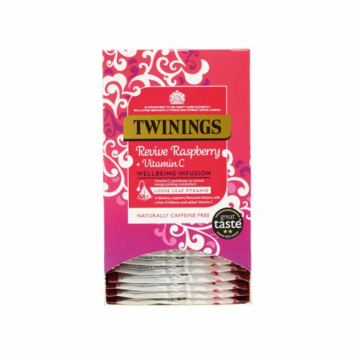 Twinings Revive Raspberry/Hibiscus/Vitamin C Mesh Tea Bags Enveloped (Pack of 15) F16869