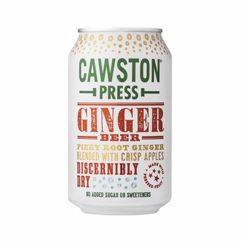 Cawston Press Sparkling Soft Drink Ginger Beer 330ml Can (Pack 24) CANS104