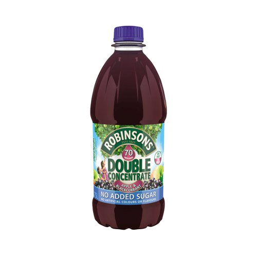 Robinsons No Added Sugar Double Concentrate Squash Apple & Blackcurrant 1.75 Litre (Pack 2)