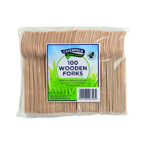 Caterpack Enviro Wooden Forks (Pack 100) RY10568