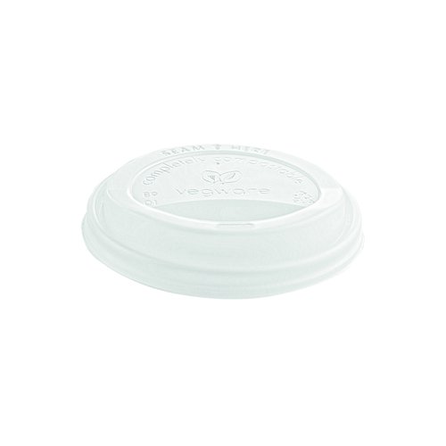 Vegware Hot Cup Lid 12oz 89-Series White (of 1000) VLID89S